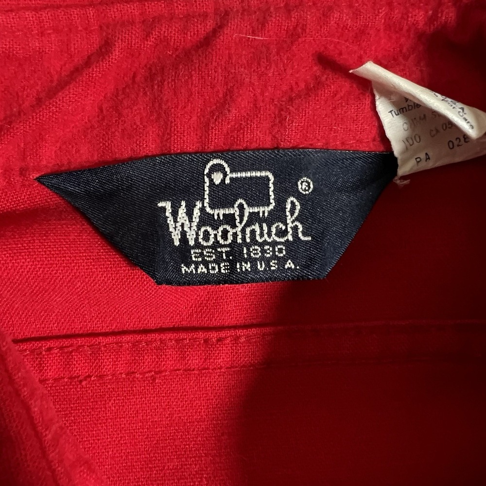 Vintage Woolrich Men's Shirt Red L Chamois Flannel Button Down Long Sleeve USA - Picture 4 of 7
